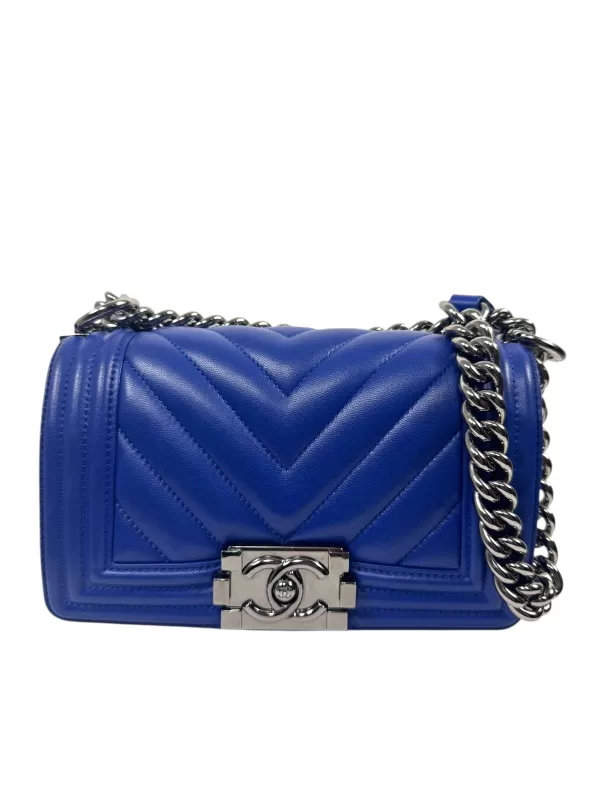 Chanel Boy Chevron bleu PM