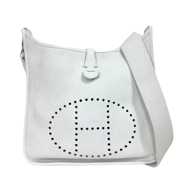 Hermès, Sac Evelyne blanc seconde main de luxe vintage proche de saint tropez