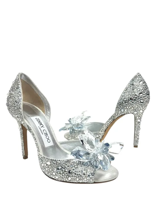 Jimmy Choo, escarpins luxe cendrillon cristaux seconde main boutique saint Tropez