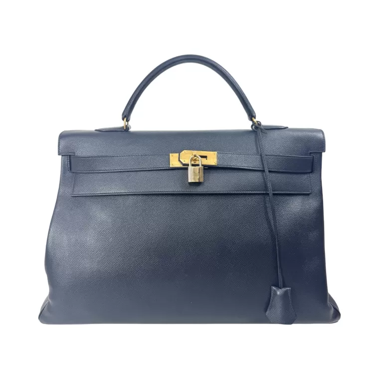 Hermès, Kelly retourné marine en dépôt vente luxe seconde main Cannes