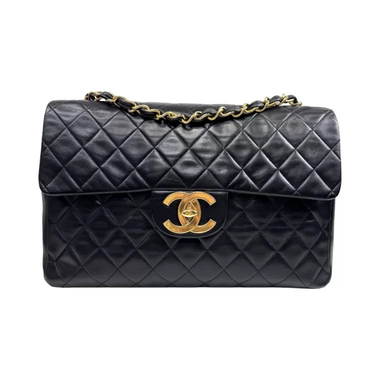 Chanel, sac Maxi Jumbo cuir noir depôt vente seconde main cannes
