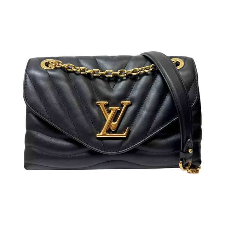Louis Vuitton, Sac maroquinerie de luxe seconde main Nice New Wave en cuir noir