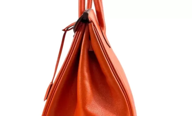 Hermès, Sac "Birkin" en veau Epsom orange.
