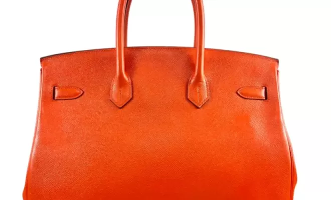 Hermès, Sac "Birkin" en veau Epsom orange.